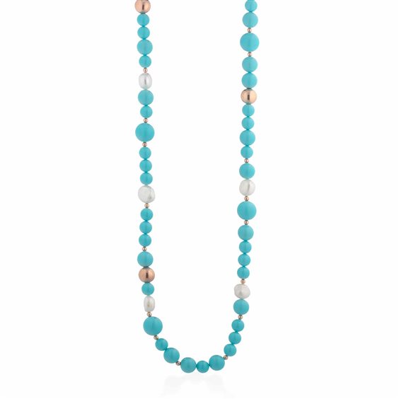 Collana Glamour Donna in Argento Perla LGNK415- - LGNK415-